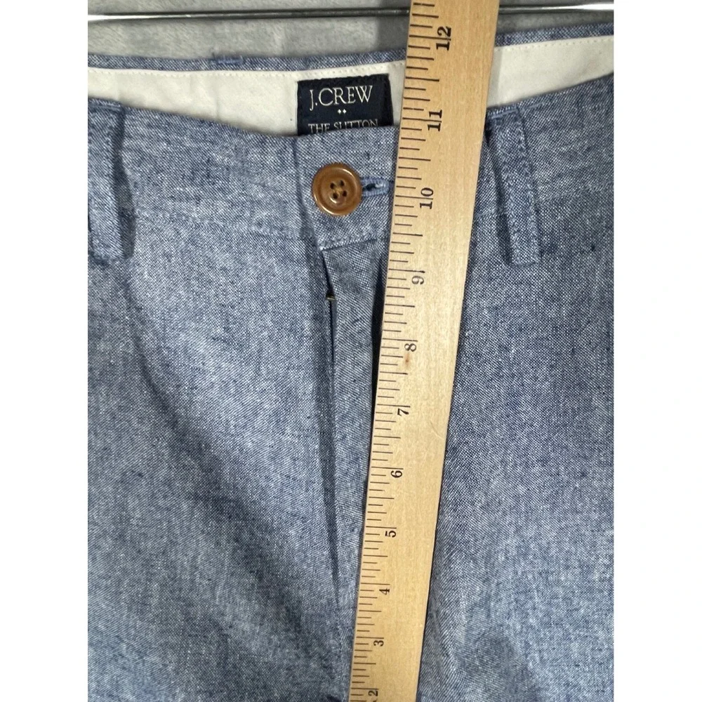 J.Crew The Sutton Mens Light Blue Linen Cotton Blend Pants 33x30 Straight Leg